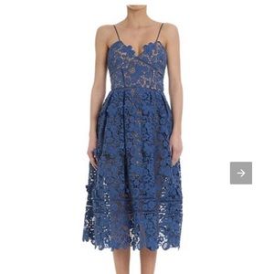Self Portrait Slate Blue Lace Azaelea Dress